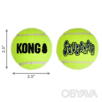  Переваги та характеристики KONG SqueakAir Ball – весела іграшка, м’яч-пискавка,. . фото 1