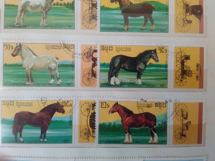 Продам марки лошади, Кампучия 1989 год. Марки гашеные. Цена 220 грн.. . фото 3