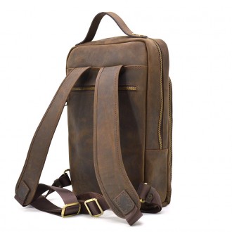 Шкіряний рюкзак для ноутбука 14" RC-1239-4lx TARWA коричнева crazy horse від укр. . фото 3
