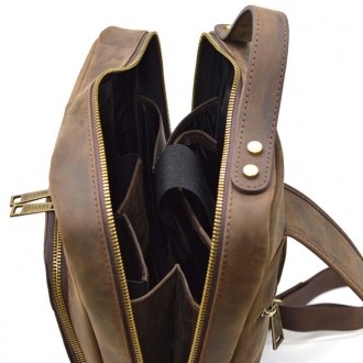 Шкіряний рюкзак для ноутбука 14" RC-1239-4lx TARWA коричнева crazy horse від укр. . фото 10