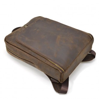 Шкіряний рюкзак для ноутбука 14" RC-1239-4lx TARWA коричнева crazy horse від укр. . фото 5