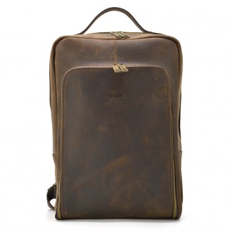 Шкіряний рюкзак для ноутбука 14" RC-1239-4lx TARWA коричнева crazy horse від укр. . фото 11