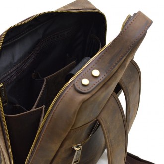Шкіряний рюкзак для ноутбука 14" RC-1239-4lx TARWA коричнева crazy horse від укр. . фото 8