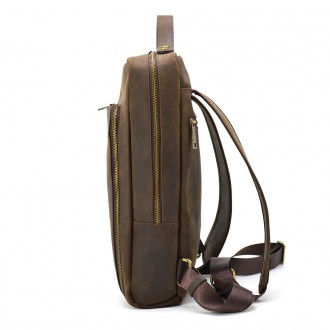 Шкіряний рюкзак для ноутбука 14" RC-1239-4lx TARWA коричнева crazy horse від укр. . фото 4