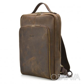 Шкіряний рюкзак для ноутбука 14" RC-1239-4lx TARWA коричнева crazy horse від укр. . фото 1