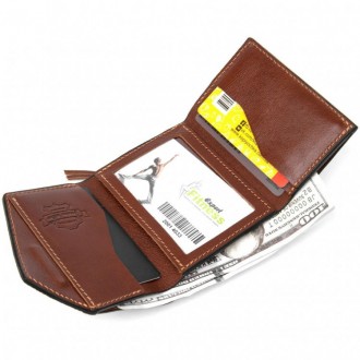 Кожаный кошелек Mini с асимметричным клапаном 57062310 терракот. . фото 7