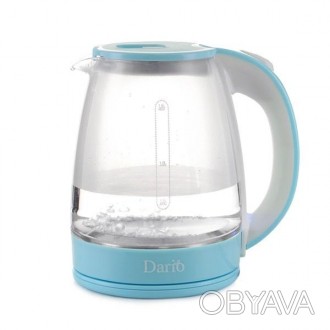 Электрочайник 1,8л стеклянный DARIO DR1802 BLUE
 Погрузитесь в мир уюта и элеган. . фото 1