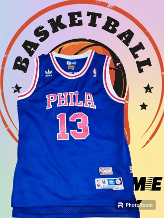 Баскетбольная майка Adidas NBA Philadelphia 76yers, Chamberlain, размер-М, длина. . фото 2