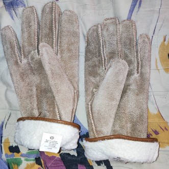 Замшевые, кожаные перчатки СA на меху, размер-L, на небольшую руку, ширина-10.5с. . фото 6