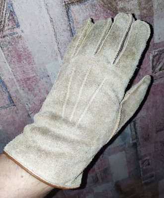 Замшевые, кожаные перчатки СA на меху, размер-L, на небольшую руку, ширина-10.5с. . фото 7