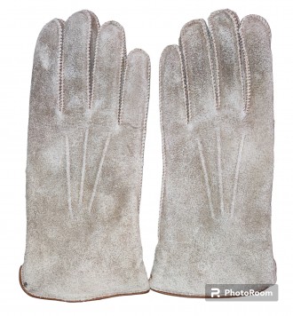 Замшевые, кожаные перчатки СA на меху, размер-L, на небольшую руку, ширина-10.5с. . фото 2