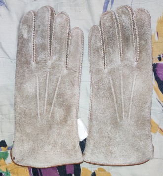 Замшевые, кожаные перчатки СA на меху, размер-L, на небольшую руку, ширина-10.5с. . фото 4