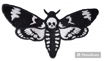 Патч, нашивка бабочка Бражник, "мертвая голова", клеевая основа, разме. . фото 3