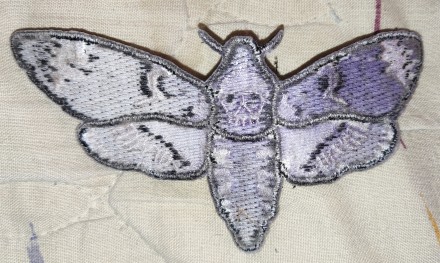 Патч, нашивка бабочка Бражник, "мертвая голова", клеевая основа, разме. . фото 5