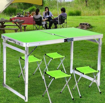 
Усиленный стол для пикника раскладной с 4 стульямиСкладной стол- это одна из те. . фото 5