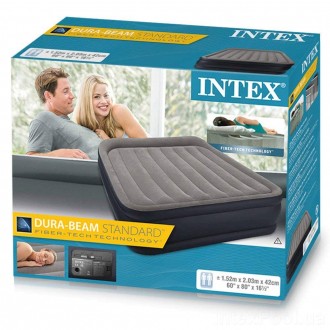 
﻿ Високе двоспальне надувне ліжко Intex 67738/64136. Нова модель надувний ліжка. . фото 7