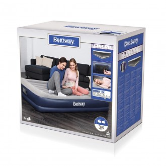 
Надувне ліжко з підголівником Bestway 67725 Tritech Airbed 203х152х36 см - неза. . фото 6