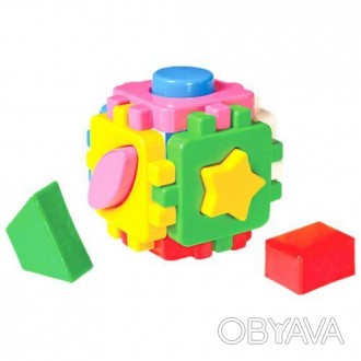 Игрушка куб "Умный малыш Мини". Сортер в виде куба. Состоит из 6 емкостей с отве. . фото 1
