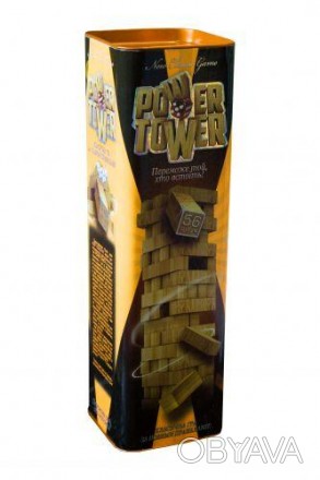 Настольная игра "Вега. POWER TOWER" (Дженга, Джанга), 56 брусочков. Бруски выкла. . фото 1
