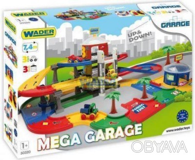Набор "Мега гараж" будет хорошим подарком для ребёнка. Гараж оснащен дорогами дл. . фото 1