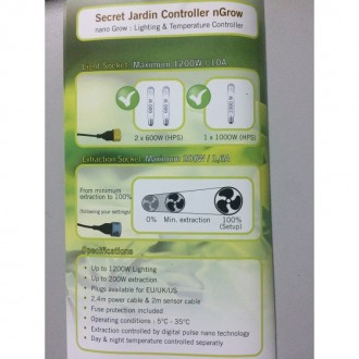 Контроллер Nano Grow Secret Jardin для управления температурой, вентиляцией и ос. . фото 3