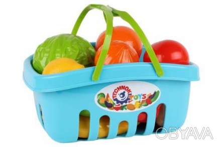 Набір овочів і фруктів в кошику. За допомогою набору, дитина зможе запам'ятовува. . фото 1