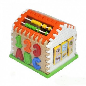 Іграшка - сортер у формі будиночка буде цікавим подарунком дитині. У наборі є со. . фото 3