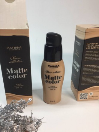 Матирующий тональный крем для лица Parisa Cosmetics Matte Color Liquid Foundatio. . фото 3