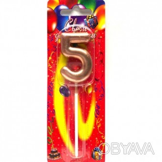 Свічка декоративна "Цифра 5" [tsi179041-ТSІ]