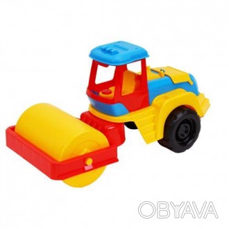 Яркий пластиковый трактор-каток станет отличным подарком ребенку. Размер игрушки. . фото 1