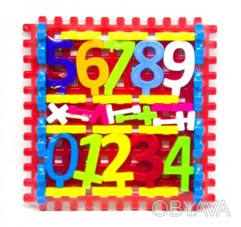 Набір дитячий "Математика №1". Складається з ігрового поля (37 х 37 см), цифр ві. . фото 1