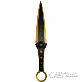 Нож сувенирный "КУНАЙ LUXURY". Материал: фанера. Длина ножа - 24 см, ширина ручк. . фото 1