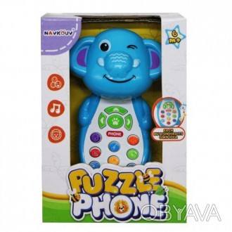 Кумедна інтерактивна іграшка для малюків у вигляді телефону з головою звірятка. . . фото 1