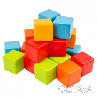 Ігровий набір пластикових різнокольорових кубиків. Легкі та міцні, порожнисті вс. . фото 1