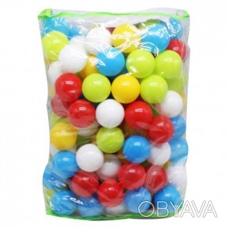Пластиковые разноцветные шарики для сухого бассейна. Диаметр шарика: 6 см. 120 ш. . фото 1