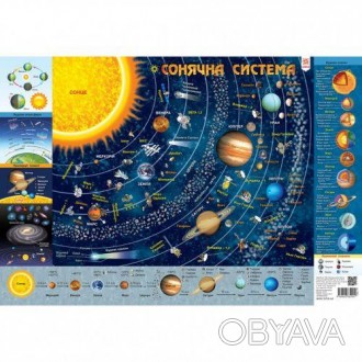 Дитяча друкована карта сонячної системи. Формат: А2. матеріал; картон.
Бренд: Ра. . фото 1