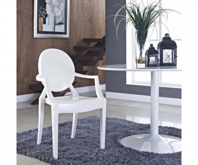 Стілець пластиковий з підлокітниками, дизайнерська модель Louis, розмір стільця:. . фото 4