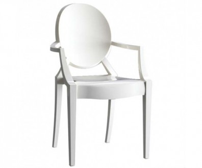 Стілець пластиковий з підлокітниками, дизайнерська модель Louis, розмір стільця:. . фото 2