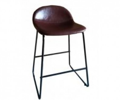 Стілець барний, металева основа з підніжкою, фарбоване, колір чорний, стілець м'. . фото 2