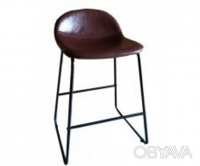 Стілець барний, металева основа з підніжкою, фарбоване, колір чорний, стілець м'. . фото 1