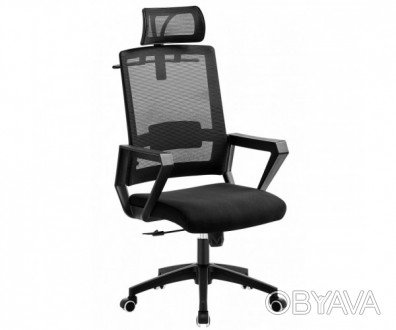 Сучасне офісне крісло, чорний поліпропіленовий каркас, механізм з можливістю нал. . фото 1