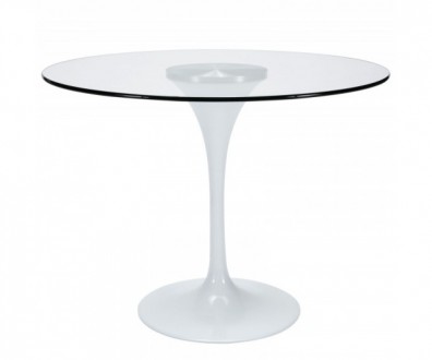 Обідній стіл скляний, круглий, діаметр стільниці 60 см, загартоване скло, товщин. . фото 2