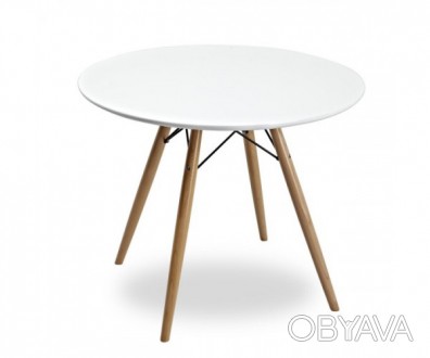 Обідній стіл, стільниця кругла з HPL матеріалу, діаметр 80 см, товщина 25 мм, кр. . фото 1
