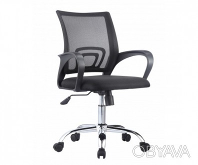 Офісне крісло з чорною сіткою, поліпропіленовий каркас чорного кольору, оббивка . . фото 1