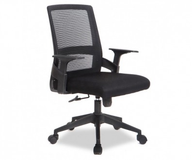 Офісне крісло чорного кольору, висока спинка з чорної сітки mesh, пластикові під. . фото 2