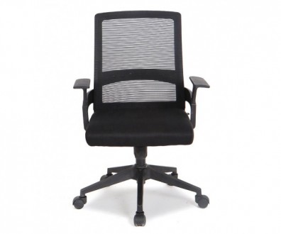 Офісне крісло чорного кольору, висока спинка з чорної сітки mesh, пластикові під. . фото 4
