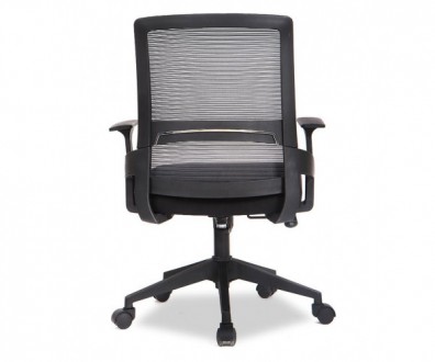 Офісне крісло чорного кольору, висока спинка з чорної сітки mesh, пластикові під. . фото 3