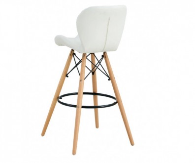 Високий барний стілець, м'яке сидіння, матеріал екошкіра, дерев'яні ніжки, дерев. . фото 5