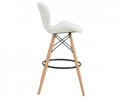 Високий барний стілець, м'яке сидіння, матеріал екошкіра, дерев'яні ніжки, дерев. . фото 4