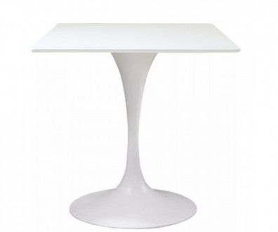 Стіл обідній квадратний, стільниця з матеріалу HPL, колір білий, розмір 80*80 см. . фото 2
